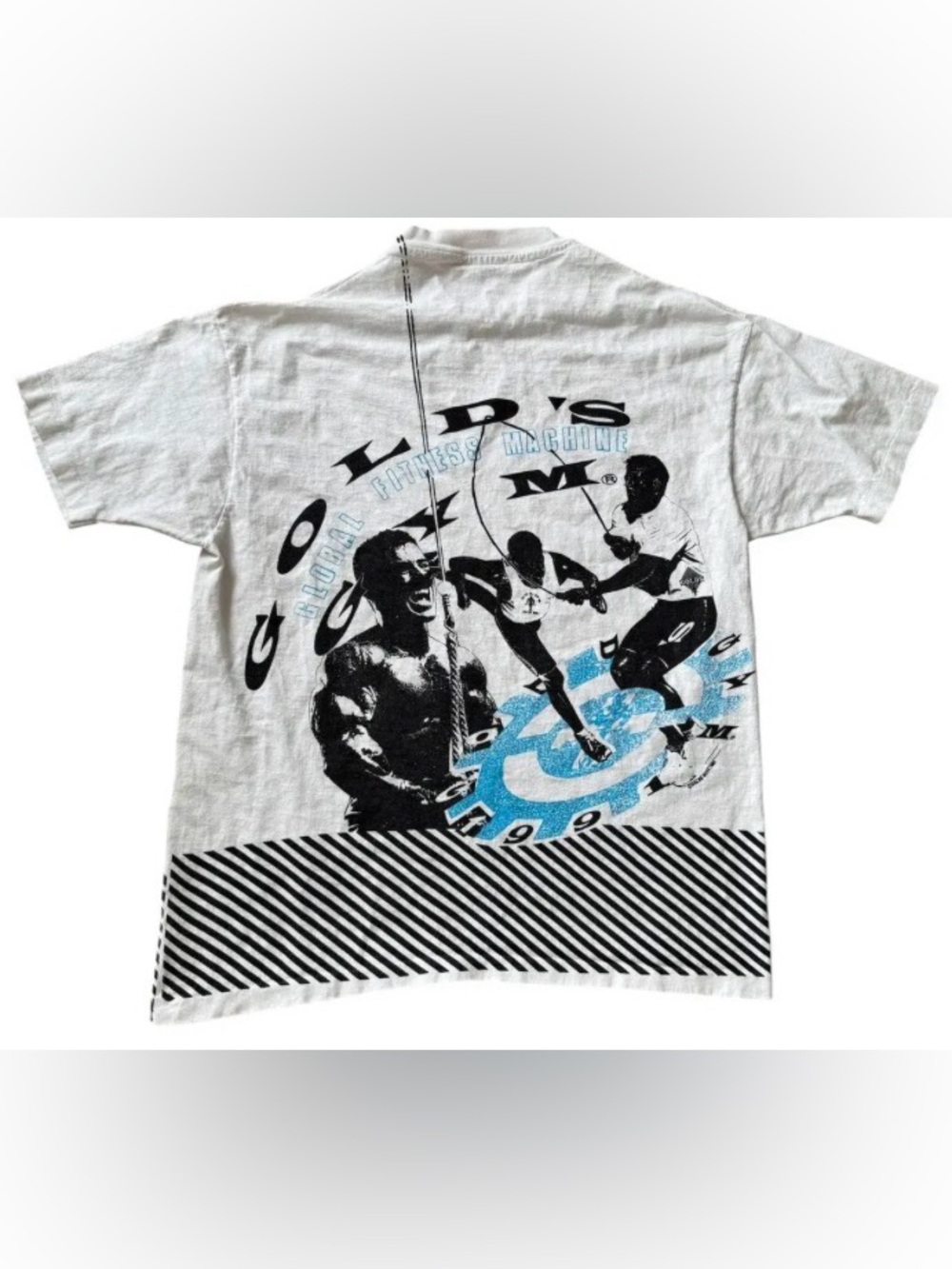 80/90s golds gym “global fitness machine” shirt AOP - Picture 2 of 4